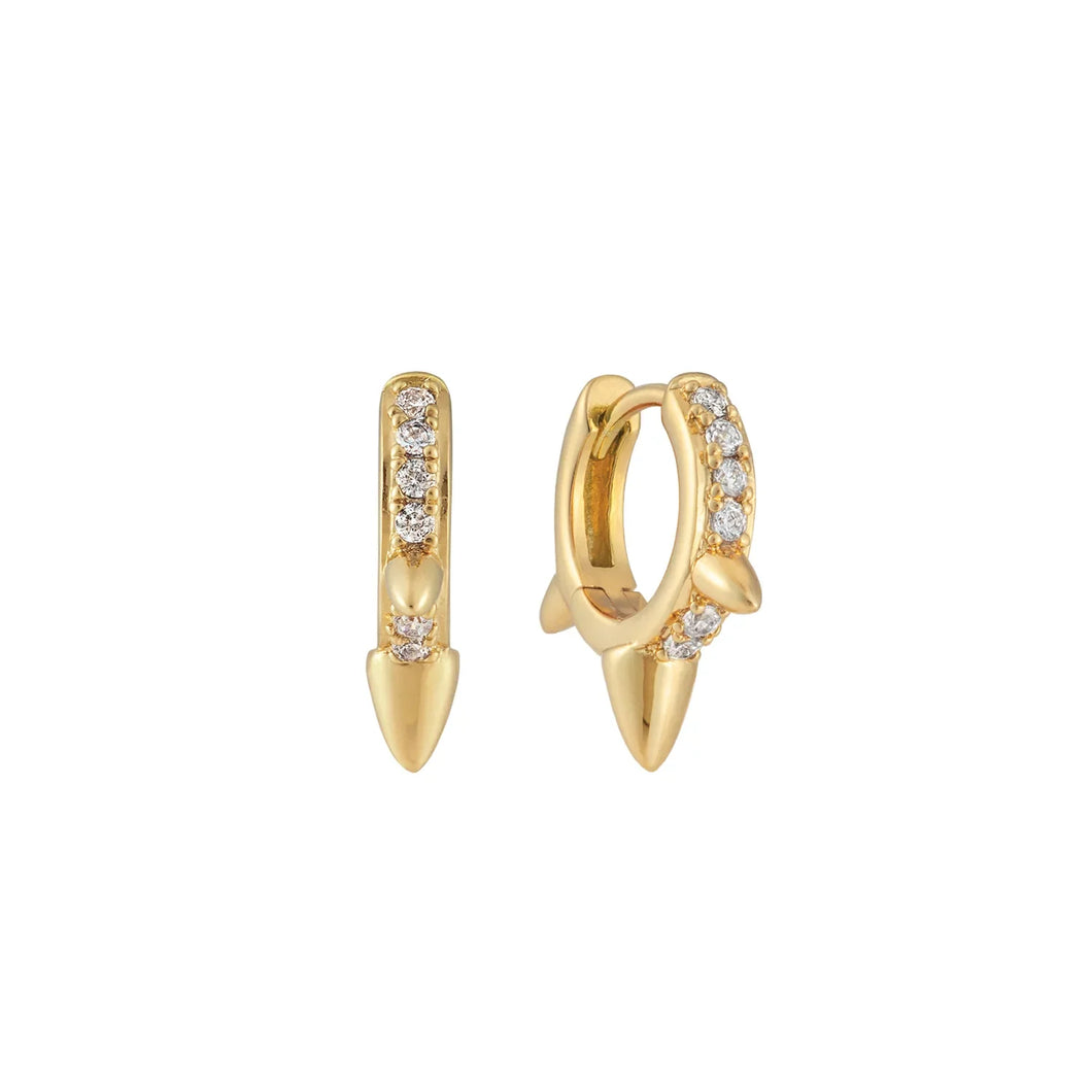 Spike Pave Huggies Earrings