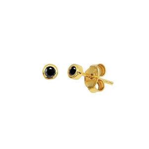 Mini Black Bezel Sparkle Earrings