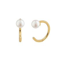 Load image into Gallery viewer, Pearl Huggie Earrings
