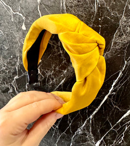 Head Band Yellow Silk Knot