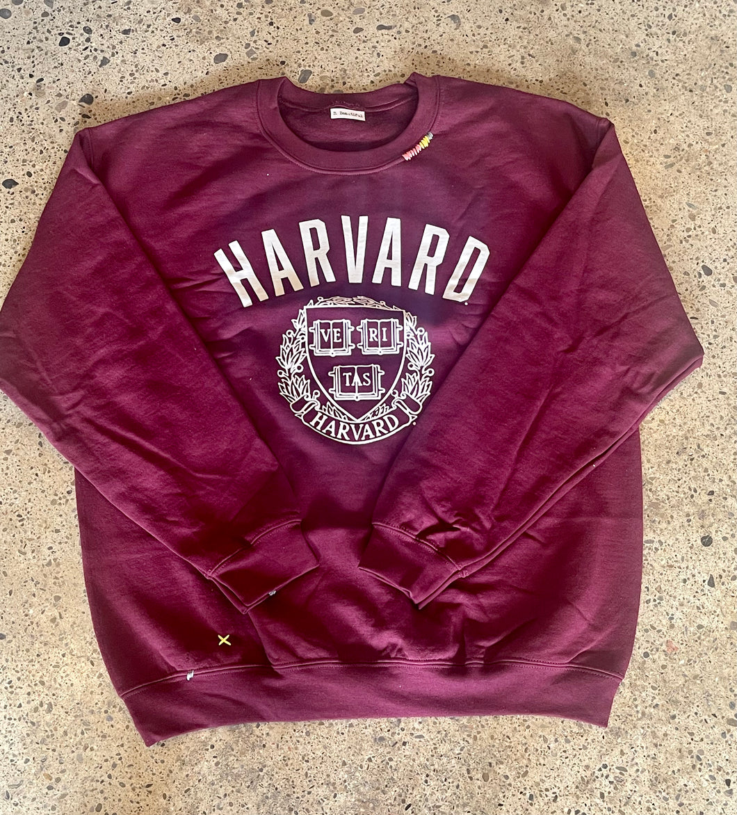 Reworked Vintage Crew Harvard Burgundy