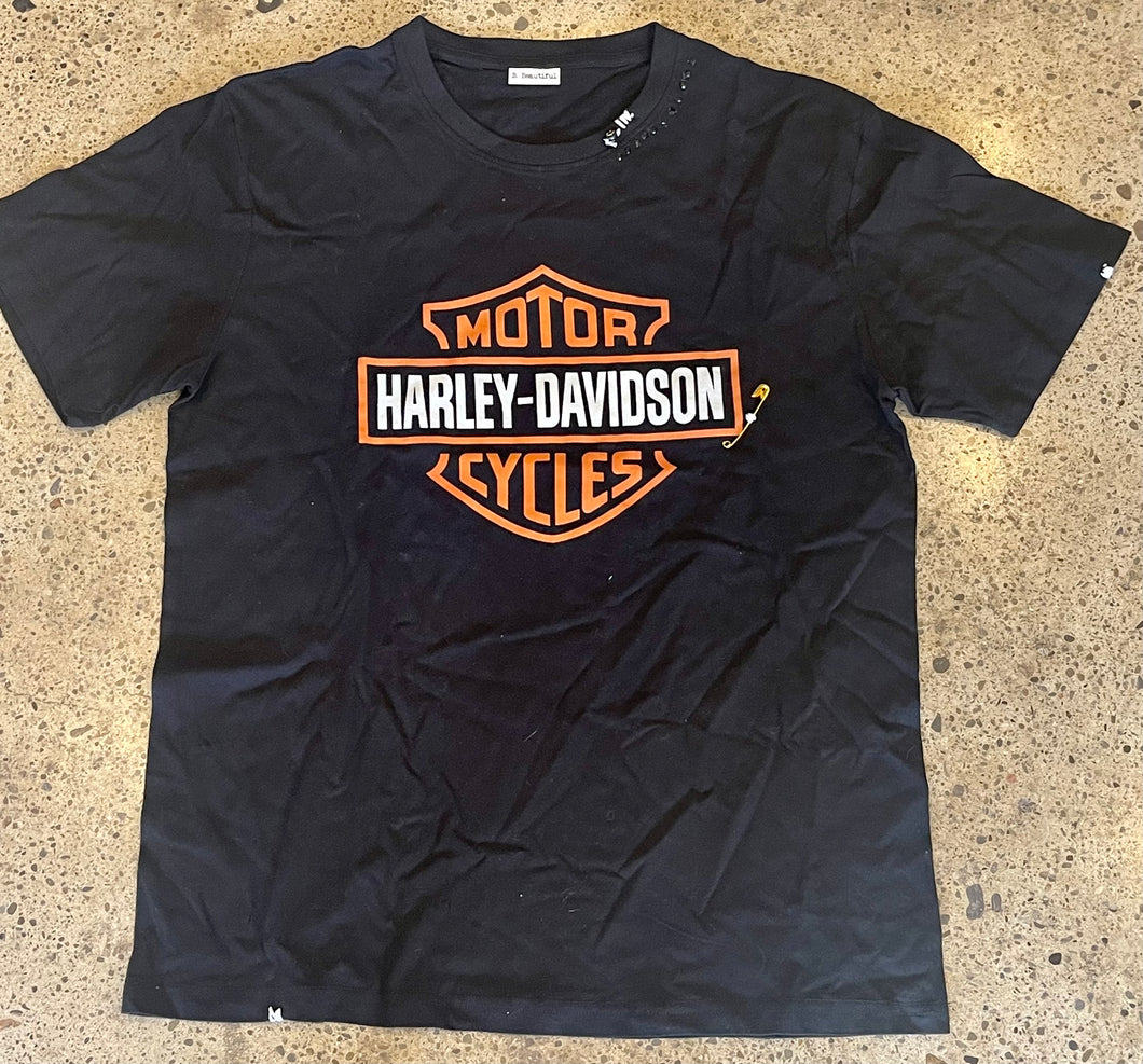 Vintage Reworked T Harley Classic Bling Back