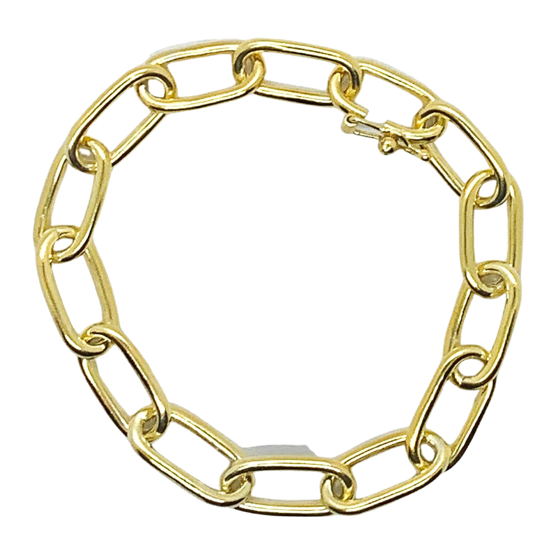 Gold open link chain bracelet discount